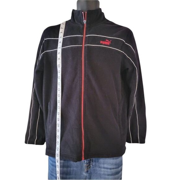 Puma Full Zip Black Sz L Jacket Boys Youth - Picture 3 of 5